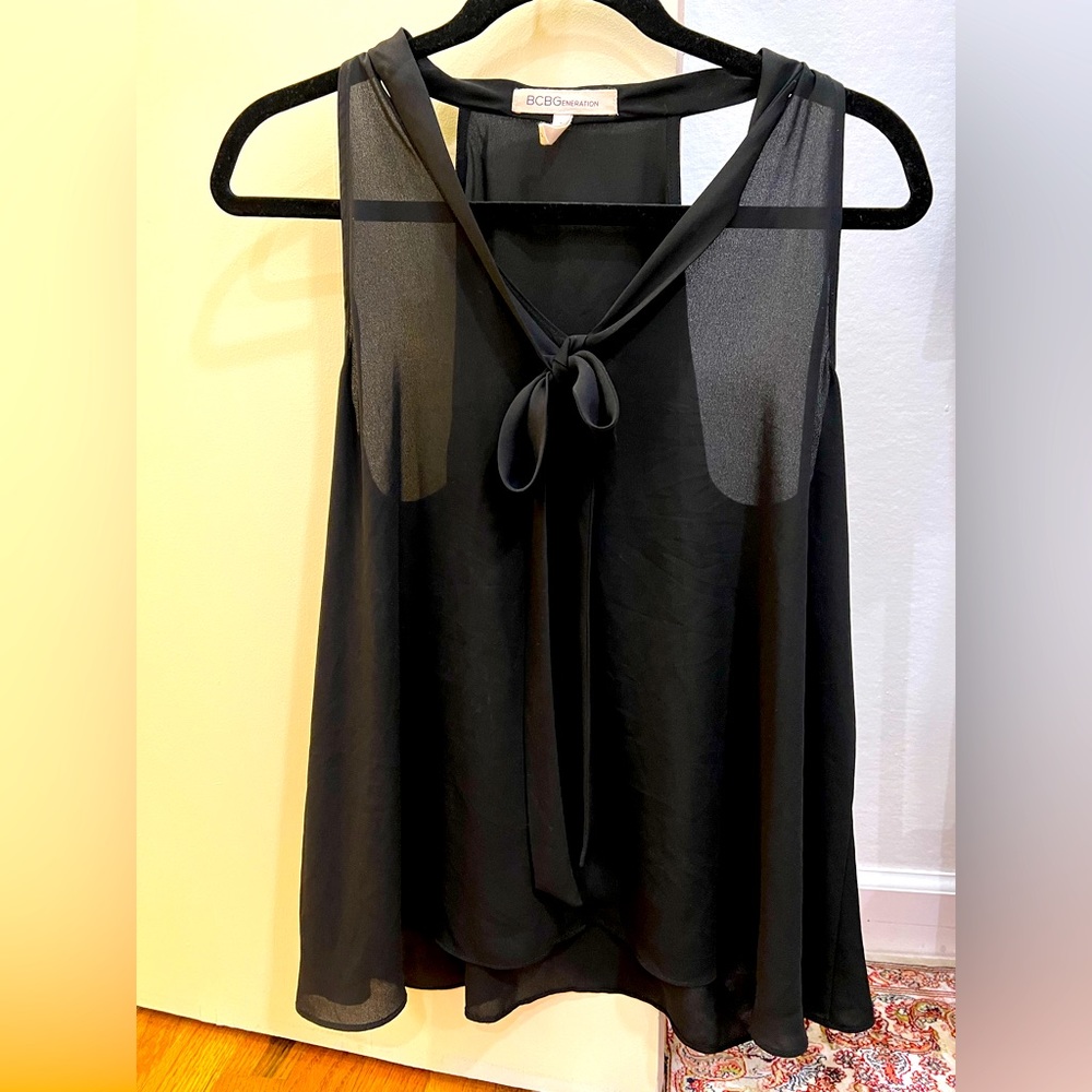 BCBG black sheer top size M